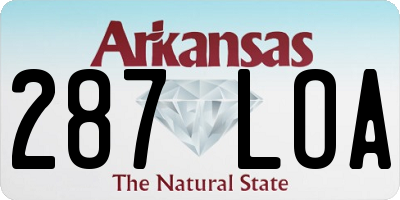 AR license plate 287LOA