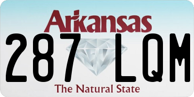 AR license plate 287LQM