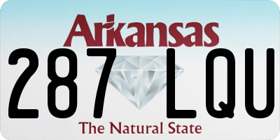 AR license plate 287LQU