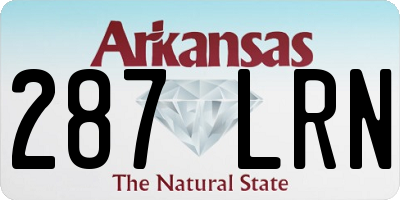 AR license plate 287LRN