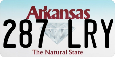 AR license plate 287LRY