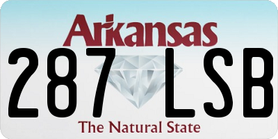 AR license plate 287LSB