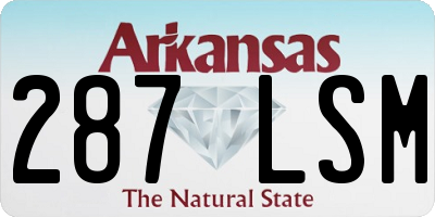 AR license plate 287LSM