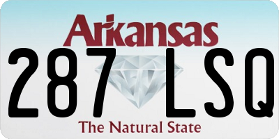 AR license plate 287LSQ