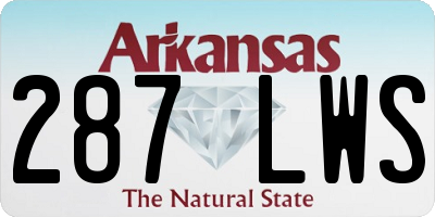 AR license plate 287LWS