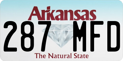 AR license plate 287MFD
