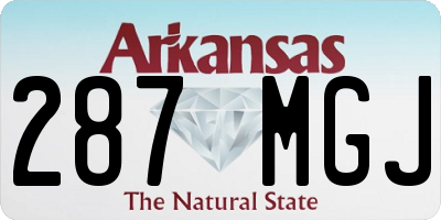 AR license plate 287MGJ