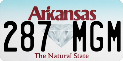 AR license plate 287MGM