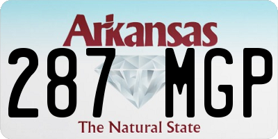 AR license plate 287MGP