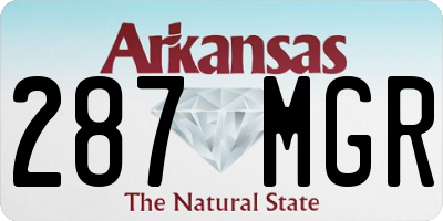 AR license plate 287MGR