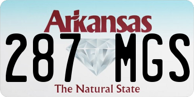 AR license plate 287MGS