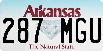 AR license plate 287MGU