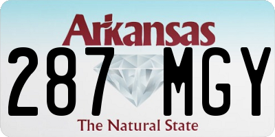 AR license plate 287MGY