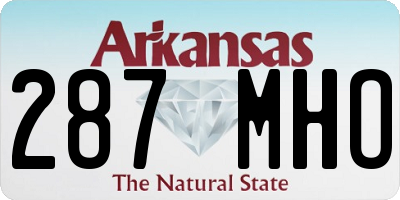 AR license plate 287MHO