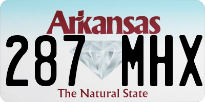 AR license plate 287MHX
