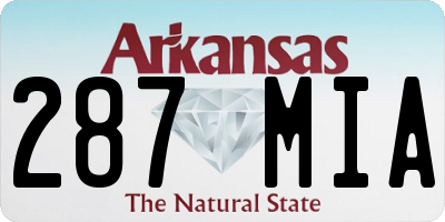 AR license plate 287MIA