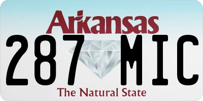 AR license plate 287MIC