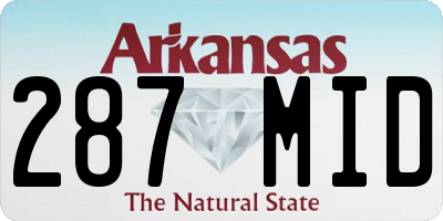 AR license plate 287MID