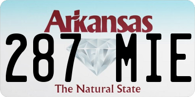 AR license plate 287MIE