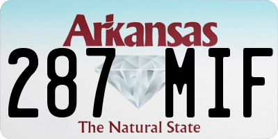 AR license plate 287MIF