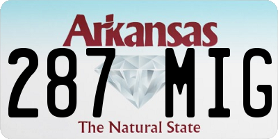 AR license plate 287MIG