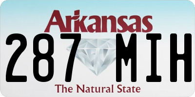 AR license plate 287MIH