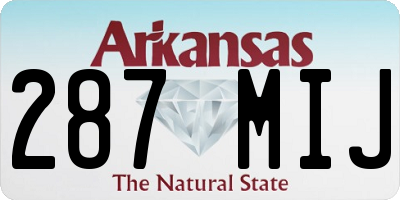 AR license plate 287MIJ