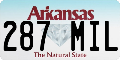 AR license plate 287MIL