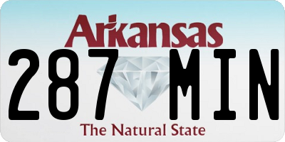 AR license plate 287MIN