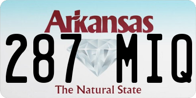 AR license plate 287MIQ