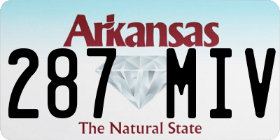 AR license plate 287MIV