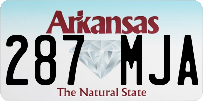 AR license plate 287MJA