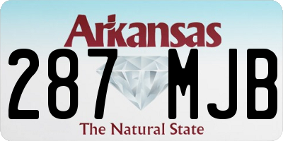 AR license plate 287MJB