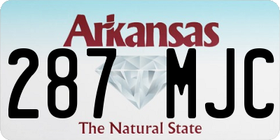 AR license plate 287MJC
