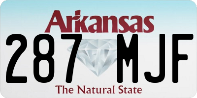 AR license plate 287MJF