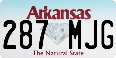 AR license plate 287MJG