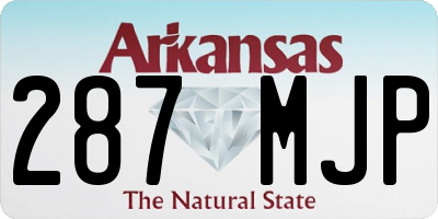 AR license plate 287MJP