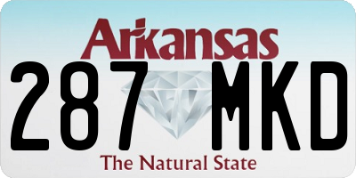 AR license plate 287MKD