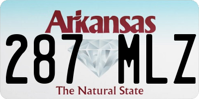 AR license plate 287MLZ