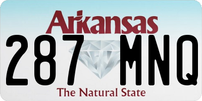 AR license plate 287MNQ