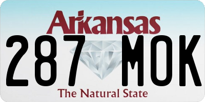 AR license plate 287MOK
