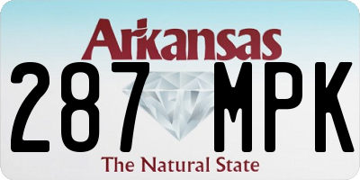 AR license plate 287MPK