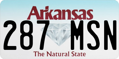 AR license plate 287MSN