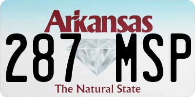 AR license plate 287MSP