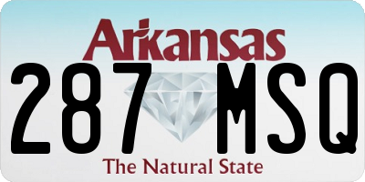 AR license plate 287MSQ