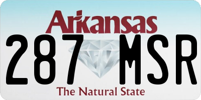 AR license plate 287MSR