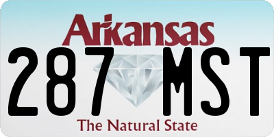 AR license plate 287MST