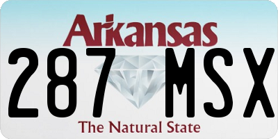 AR license plate 287MSX