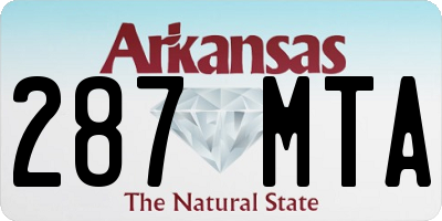 AR license plate 287MTA