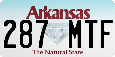 AR license plate 287MTF